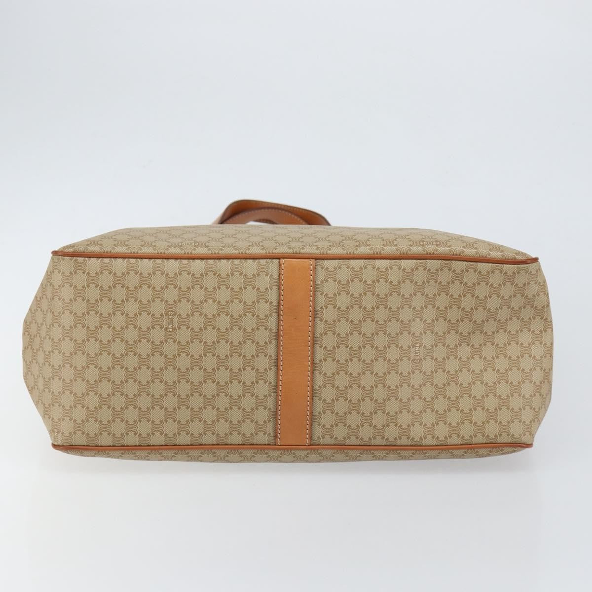 Celine Macadam Shoulder Bag Pvc Leather Beige Canvas Shoulder Bag Bag