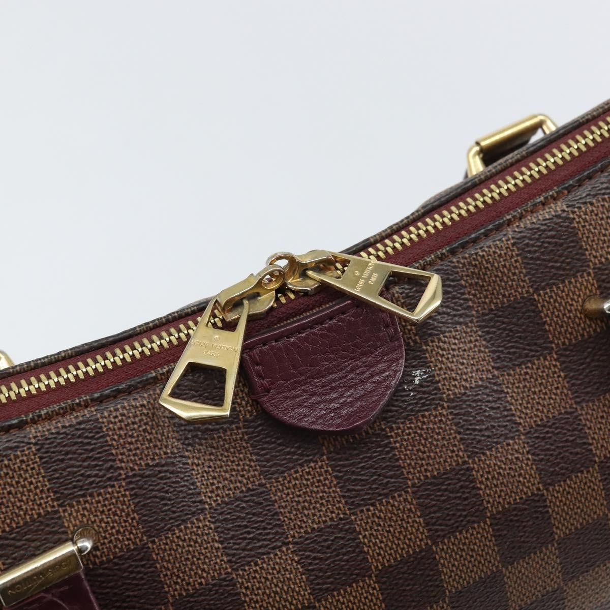 Louis Vuitton Hyde Park Handbag Damier With Leather Brown Canvas Handbag