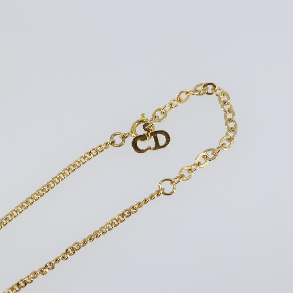 Christian Dior Cd Pendant Necklace Metal And Crystals Gold Metal Jewelry (Pre-Owned)