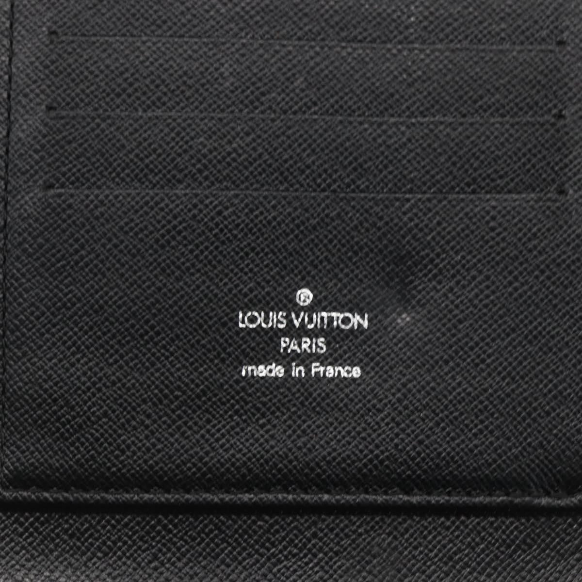 Louis Vuitton Atoll Organizer Wallet Taiga Leather Black Leather Clutche & Pouche Bag