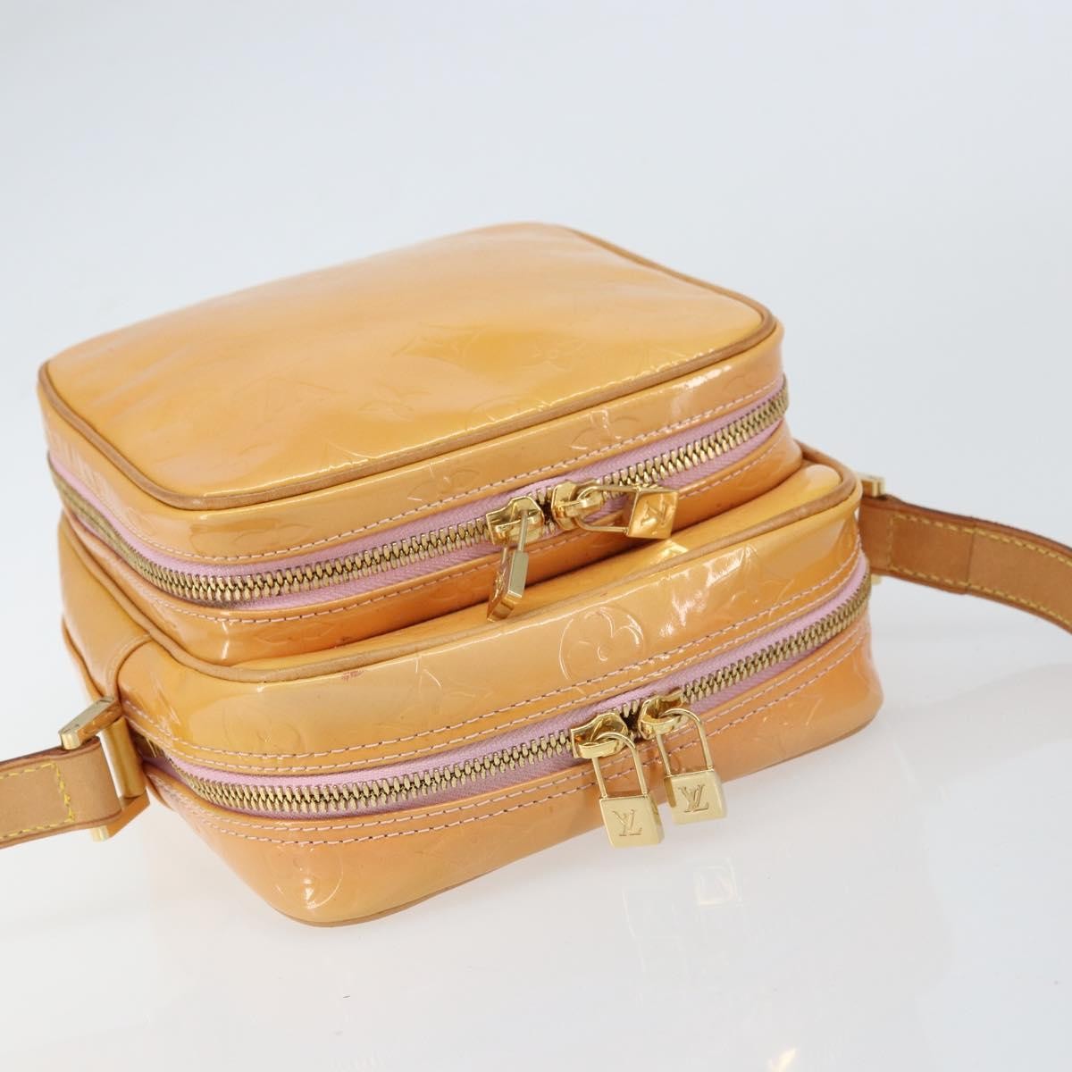 Louis Vuitton Wooster Handbag Monogram Vernis Yellow Patent_Leather Shoulder Bag