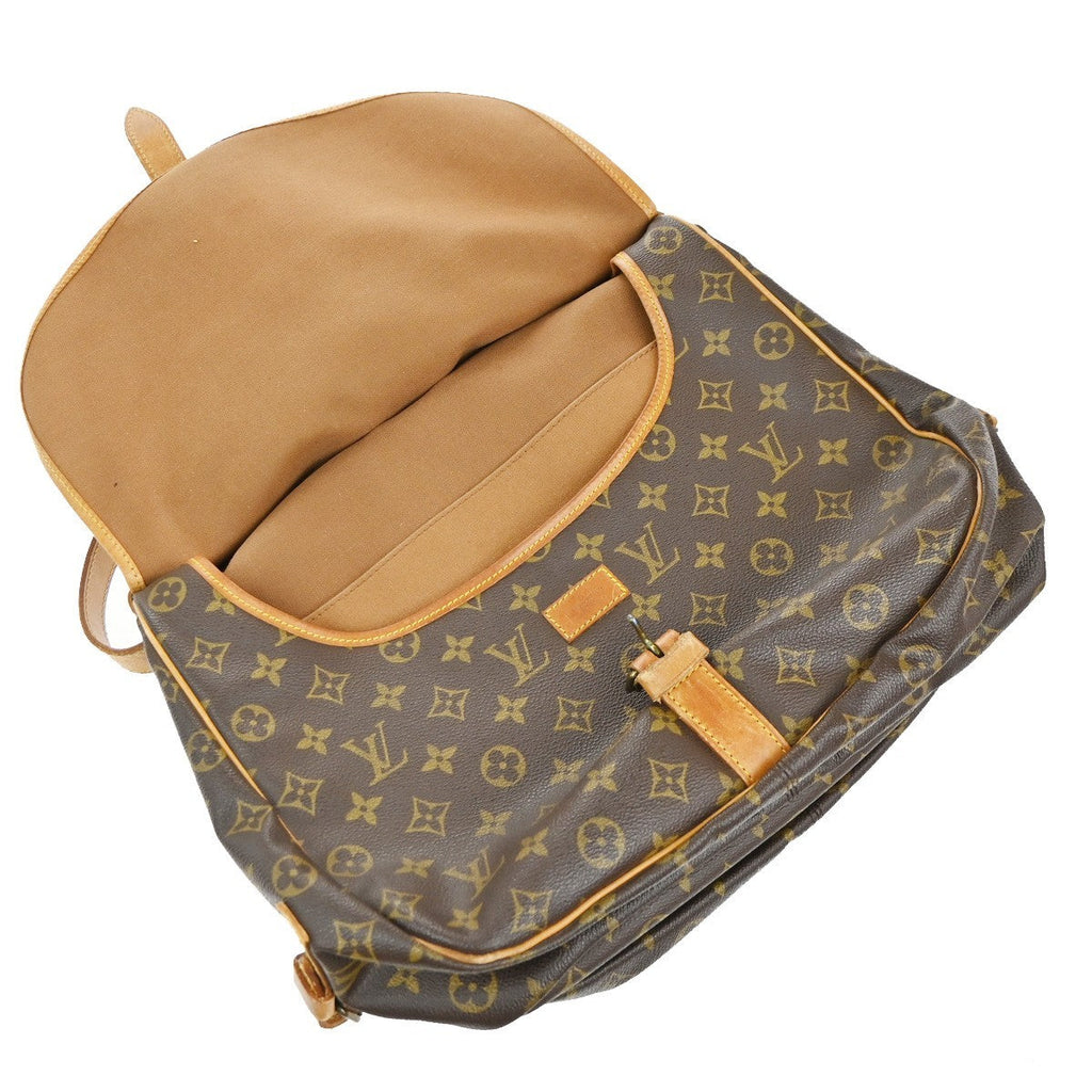 Louis Vuitton Saumur Handbag Monogram Canvas Brown Canvas Shoulder Bag