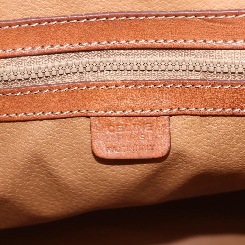 Celine Macadam Handbag Macadam With Leather Brown Canvas Handbag