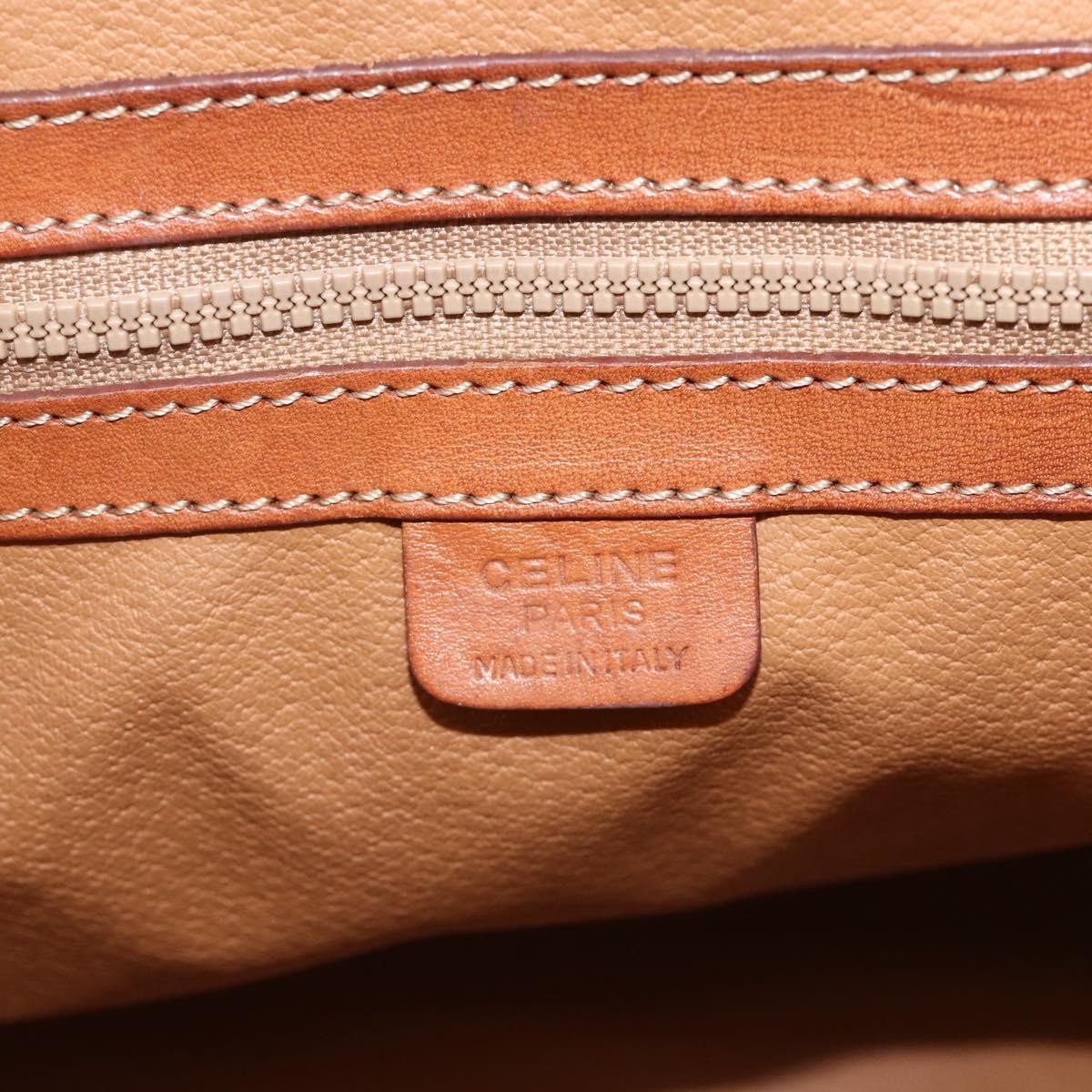 Celine Macadam Handbag Macadam With Leather Brown Canvas Handbag