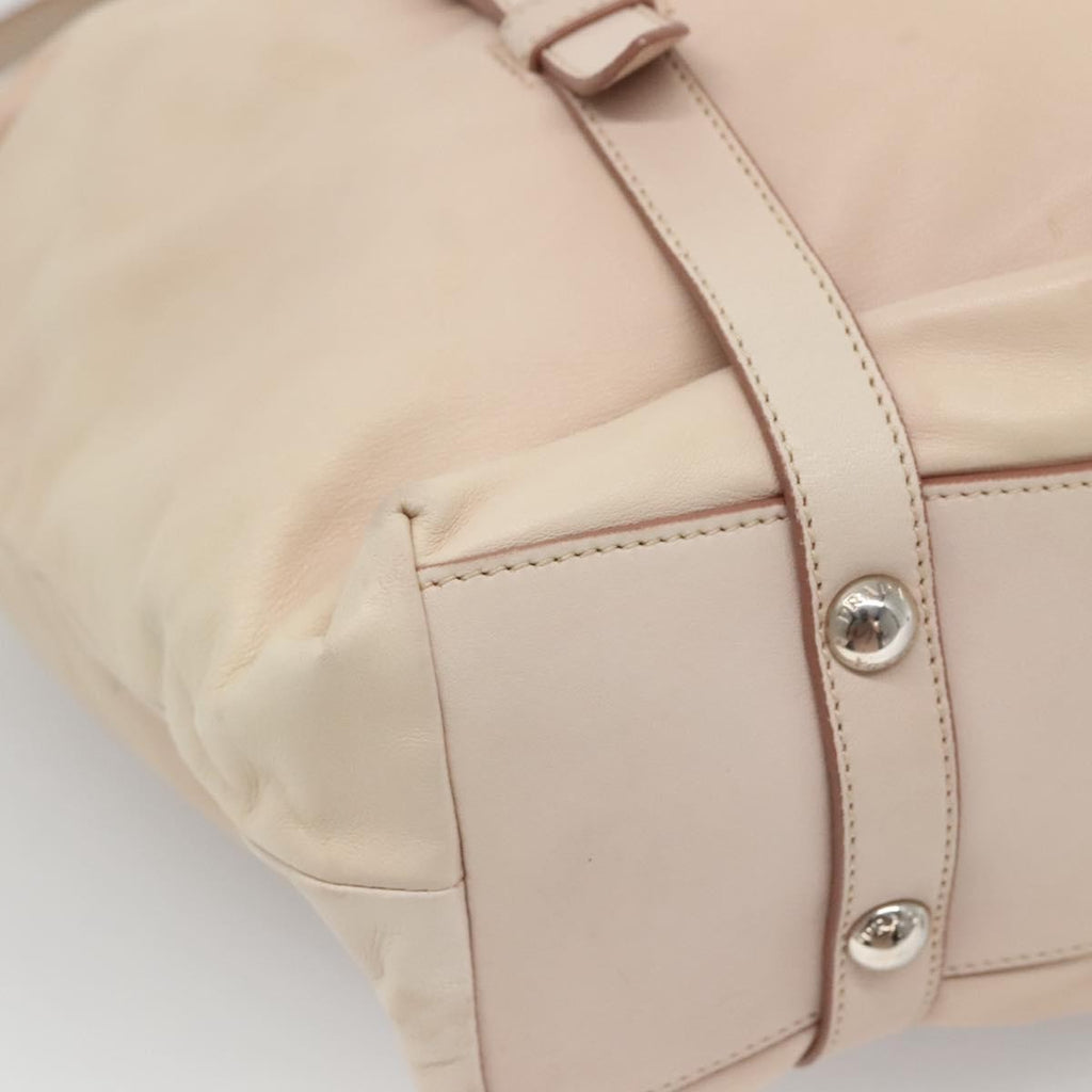 Prada Buckle Strap Shoulder Bag Leather Beige Leather Shoulder Bag Bag