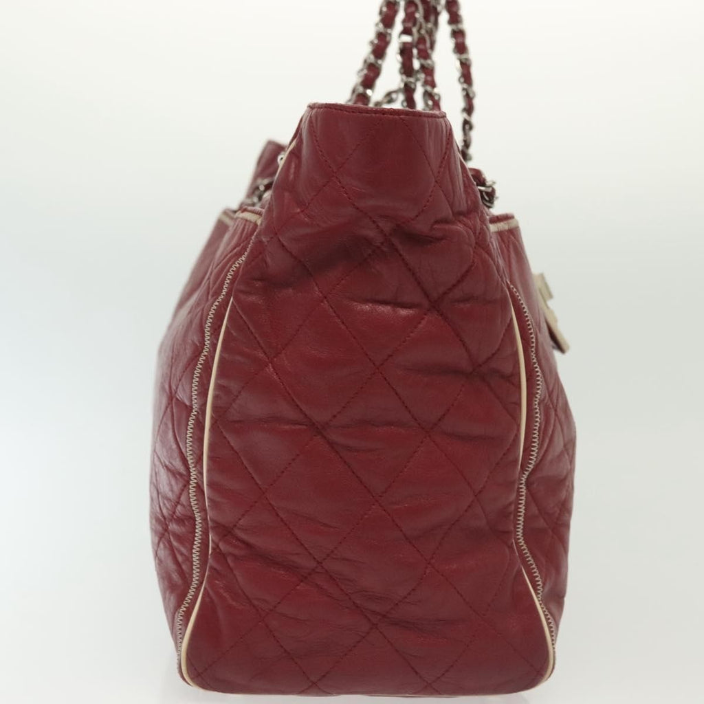 Chanel Vintage Reissue Chain Shopping Tote Leather Red Leather Bag