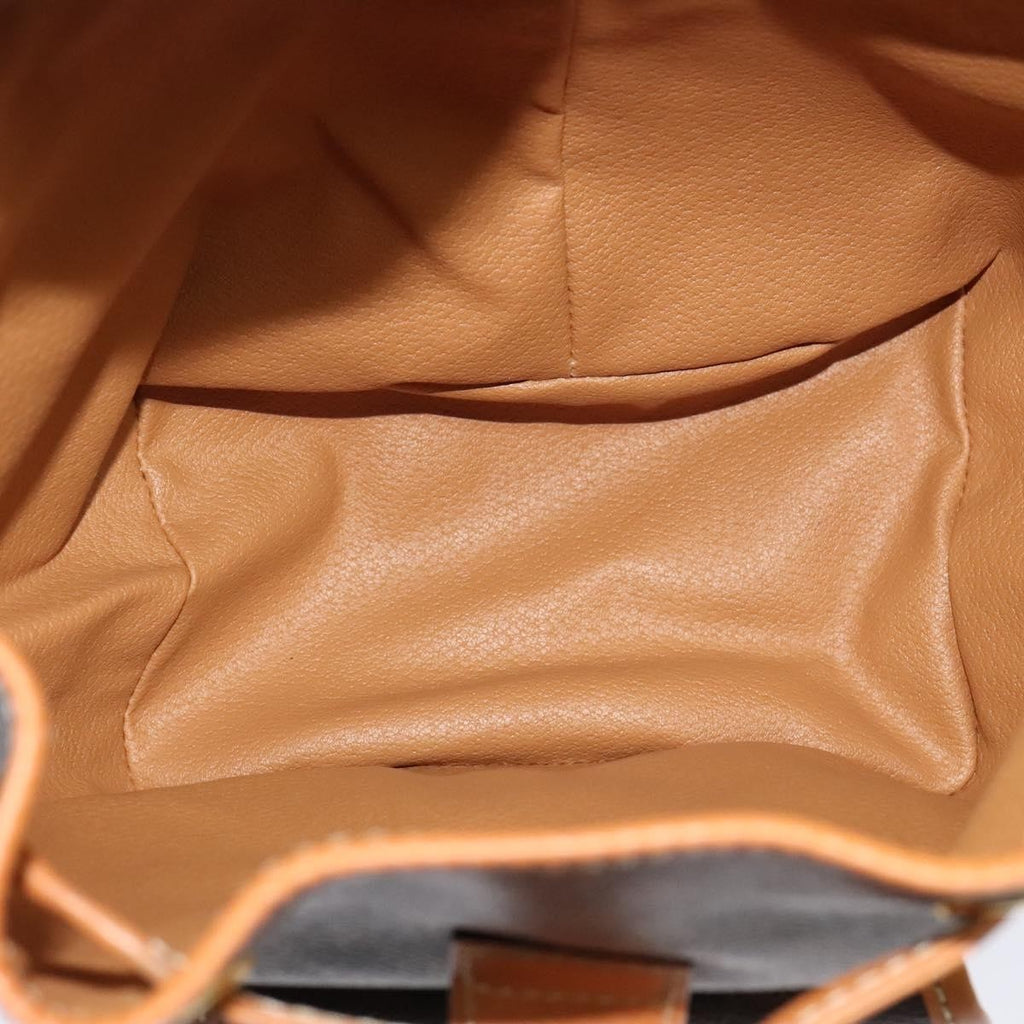 Celine Vintage Macadam Backpack Canvas And Leather Brown Pvc Backpack Bag