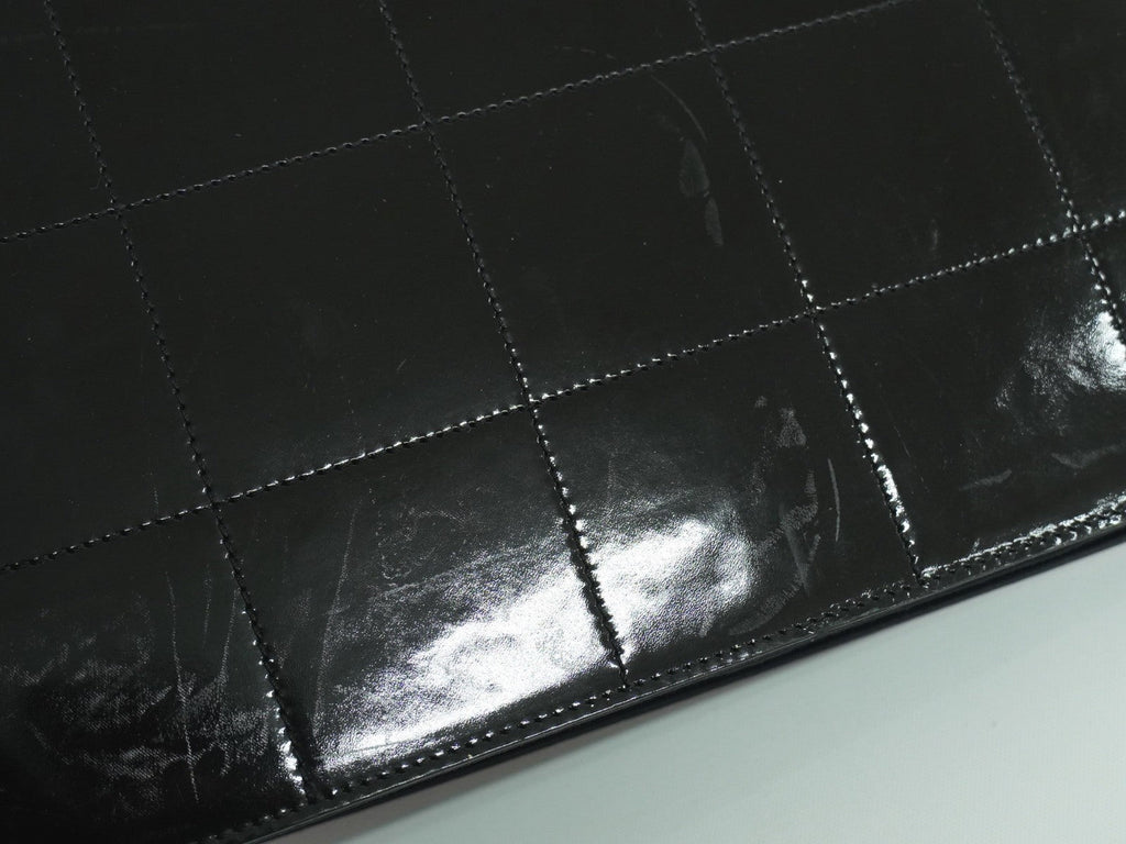 Chanel Vintage Portrait Tote Printed Leather And Quilted Patent Black Patent_Leather Tote Bag Bag