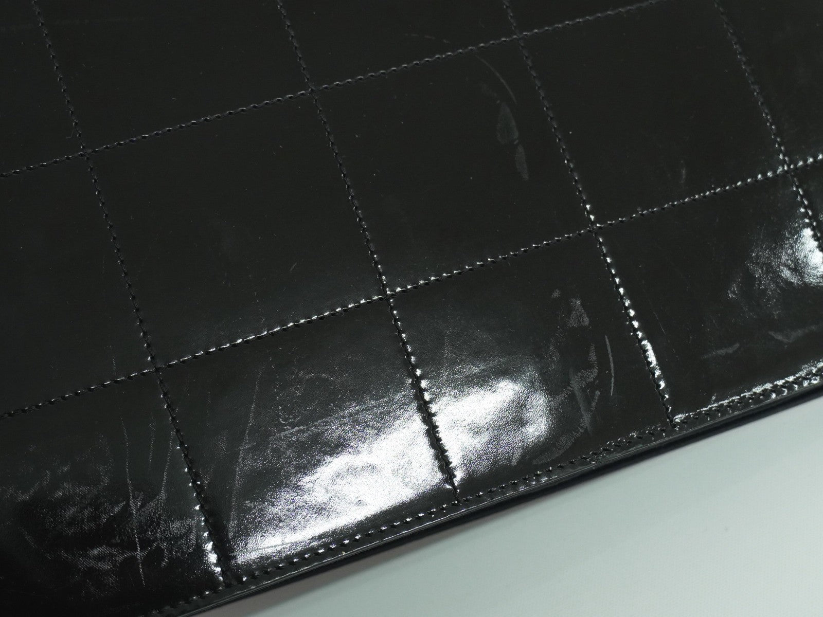 Chanel Vintage Portrait Tote Printed Leather And Quilted Patent Black Patent_Leather Tote Bag Bag