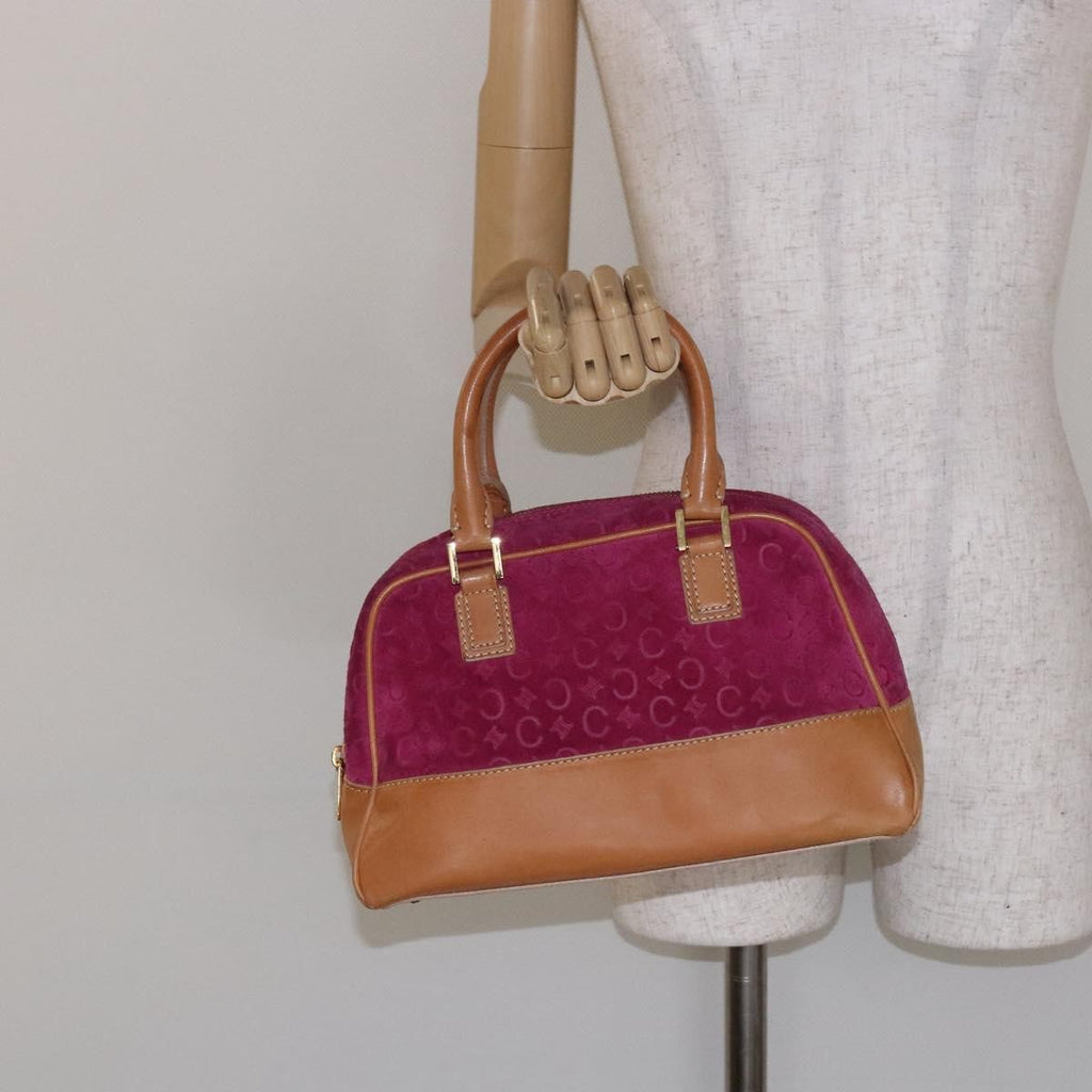 Celine Vintage Macadam Handbag C Macadam Suede Purple Suede Handbag