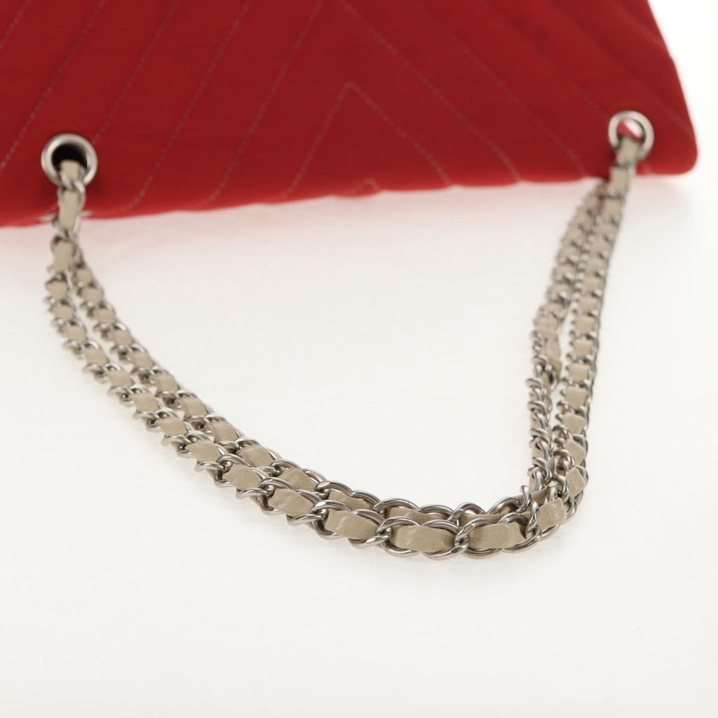 Chanel Leo Lion Flap Bag Chevron Jersey Red Cotton Shoulder Bag Bag