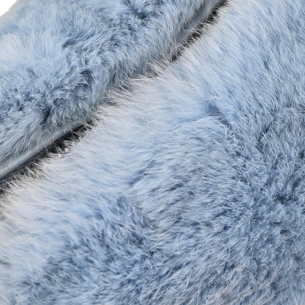 Chanel Chain Hobo Lapin Fur Blue Fur Handbag