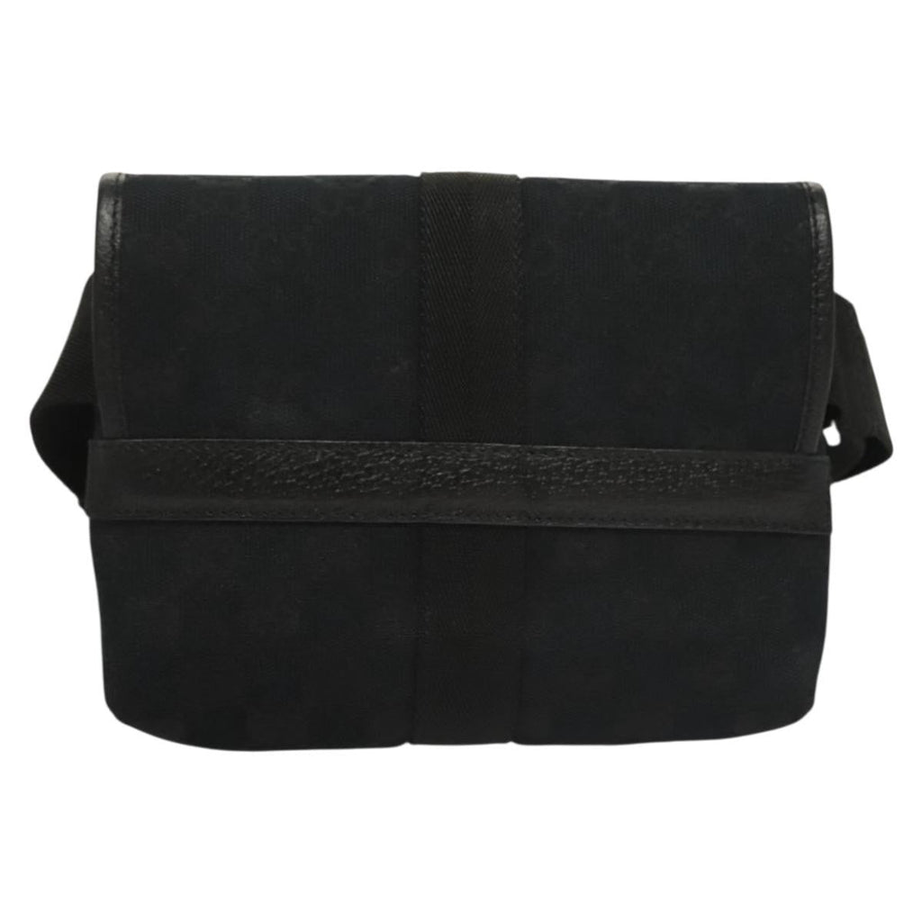 Gucci Buckle Belt Bag Gg Canvas Black Canvas Bag (Pre-Owned)