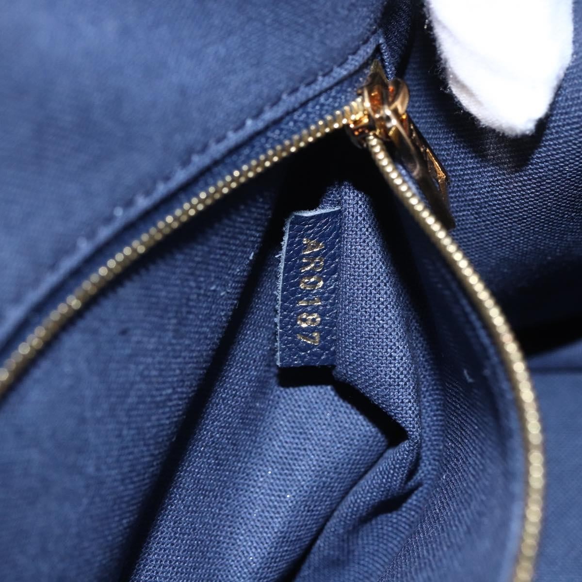 Louis Vuitton Vaneau Handbag Epi Leather Blue Leather Handbag