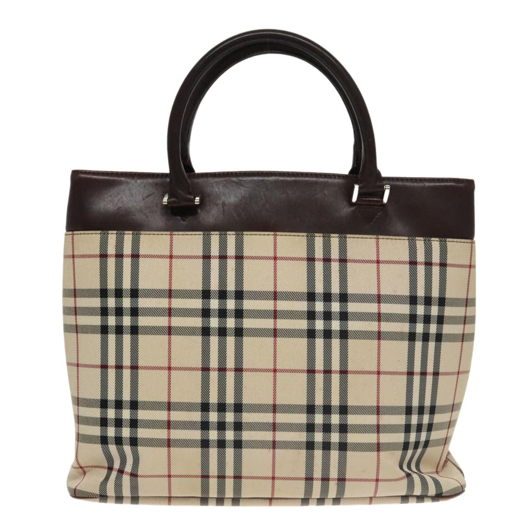 Burberry Nova Check Tote Canvas And Leather Beige Canvas Tote Bag