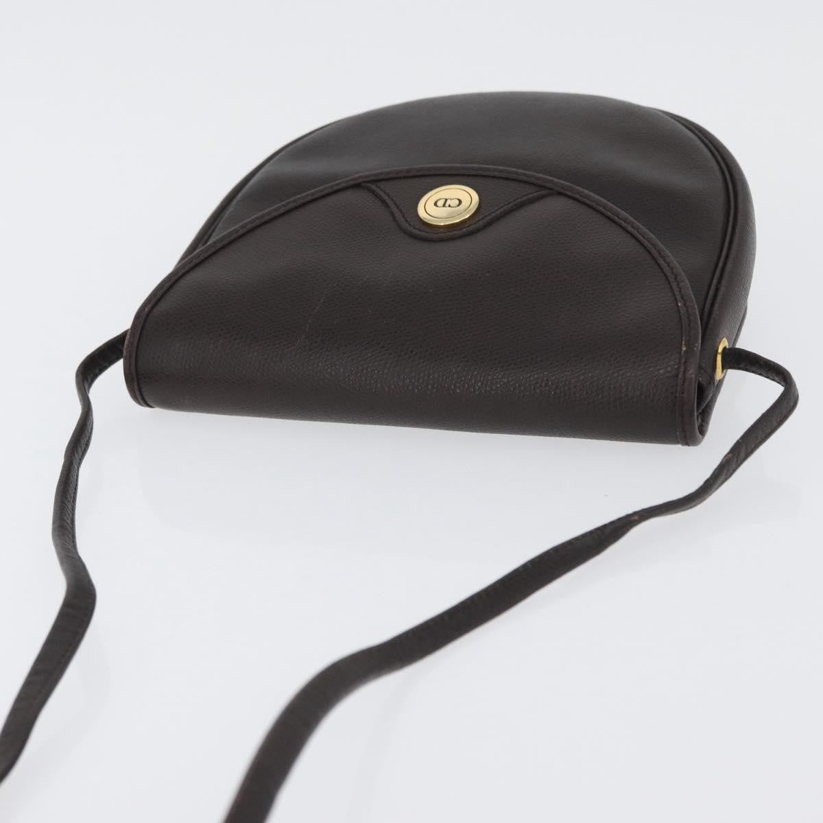 Christian Dior Vintage Cd Logo Shoulder Bag Leather Brown Leather Shoulder Bag Bag (Pre-Owned)