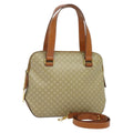 Celine Vintage Macadam Handbag Canvas Beige Canvas Handbag