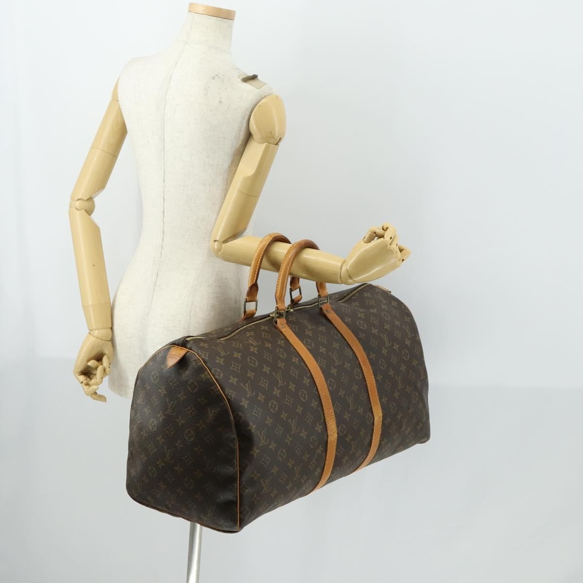 Louis Vuitton Keepall Bag Monogram Canvas Brown Canvas Travel Bag