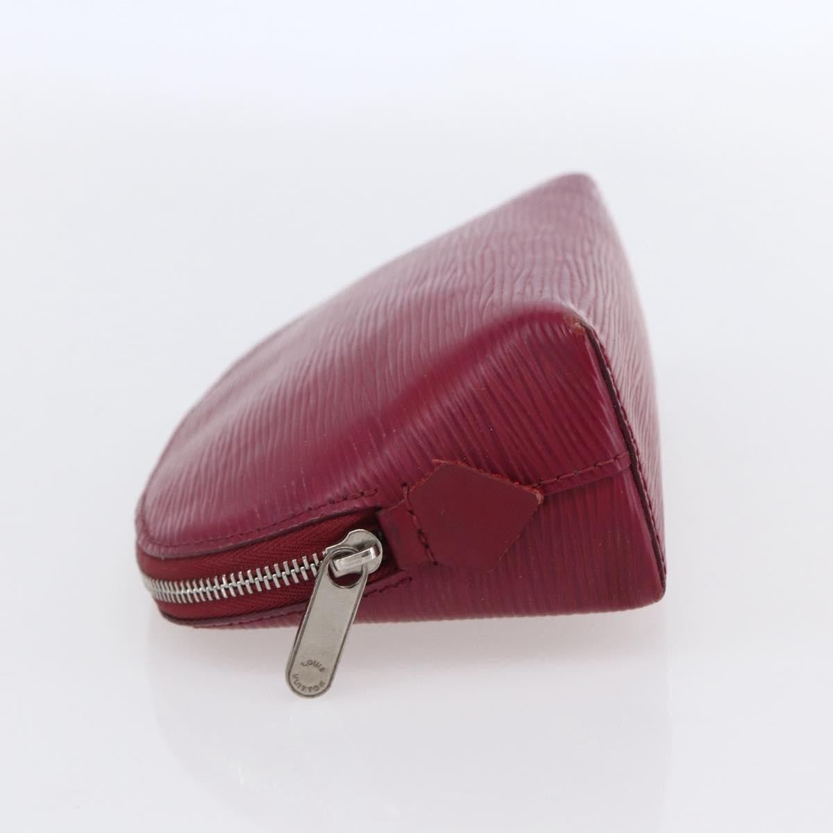 Louis Vuitton Cosmetic Pouch Epi Leather Burgundy Leather Clutche & Pouche Bag