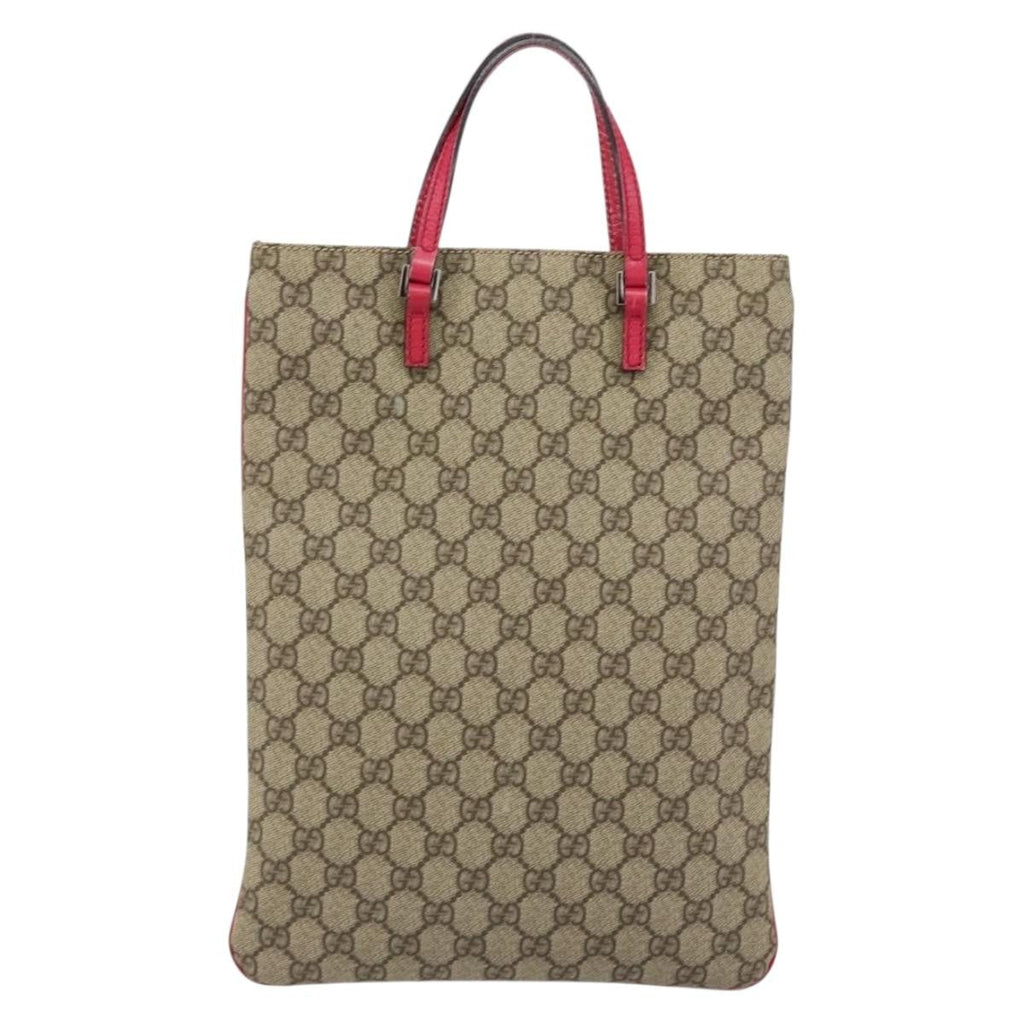 Gucci Joy Plus Flat Tote Gg Coated Canvas Beige Pvc Tote Bag Bag (Pre-Owned)
