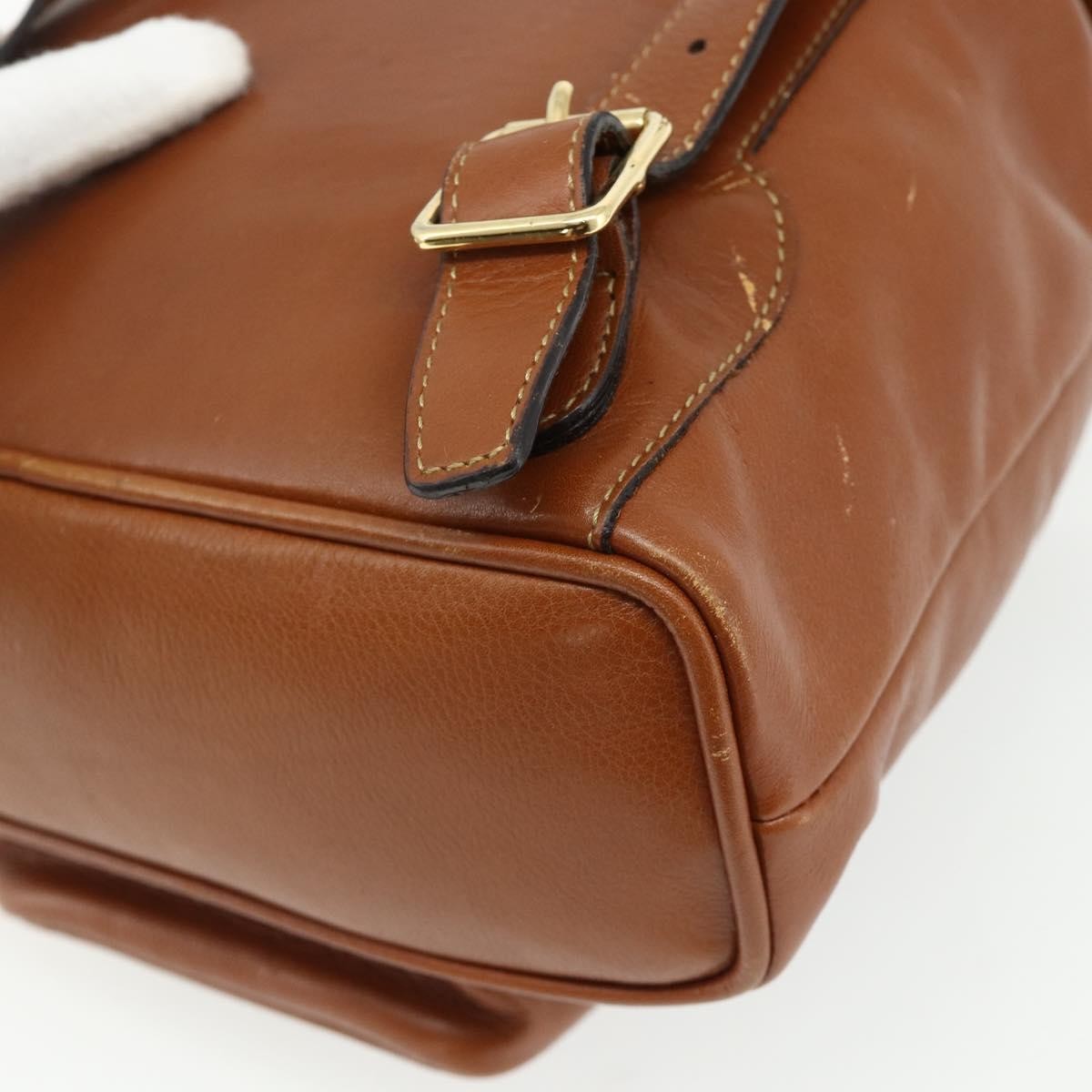 Gucci Vintage Bamboo Backpack Leather Brown Leather Backpack Bag (Pre-Owned)