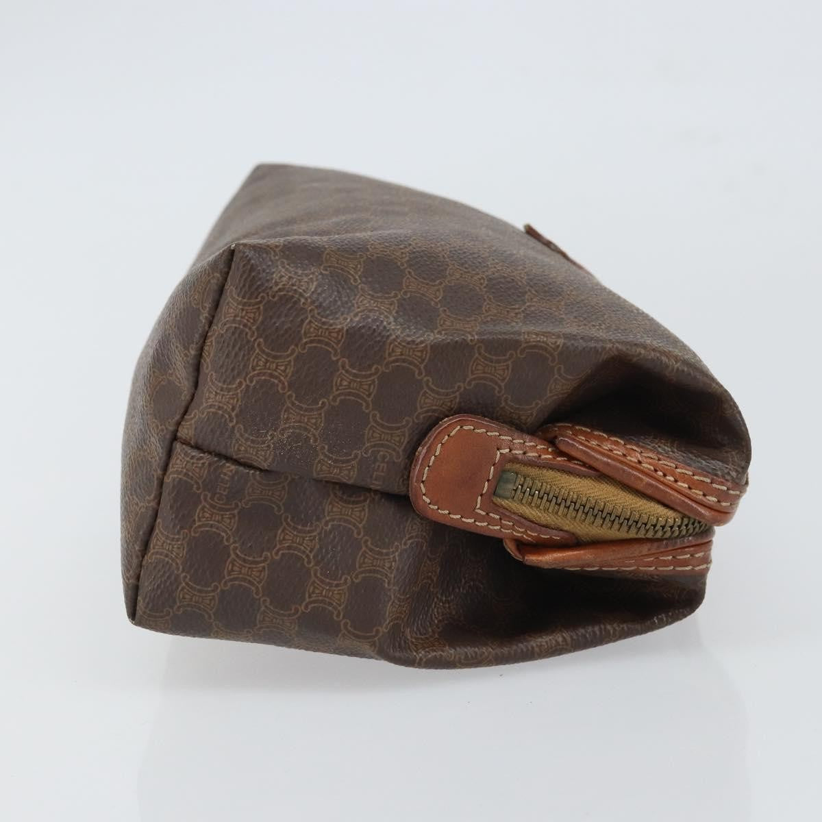 Celine Macadam Pochette Canvas And Leather Brown Canvas Clutche & Pouche Bag