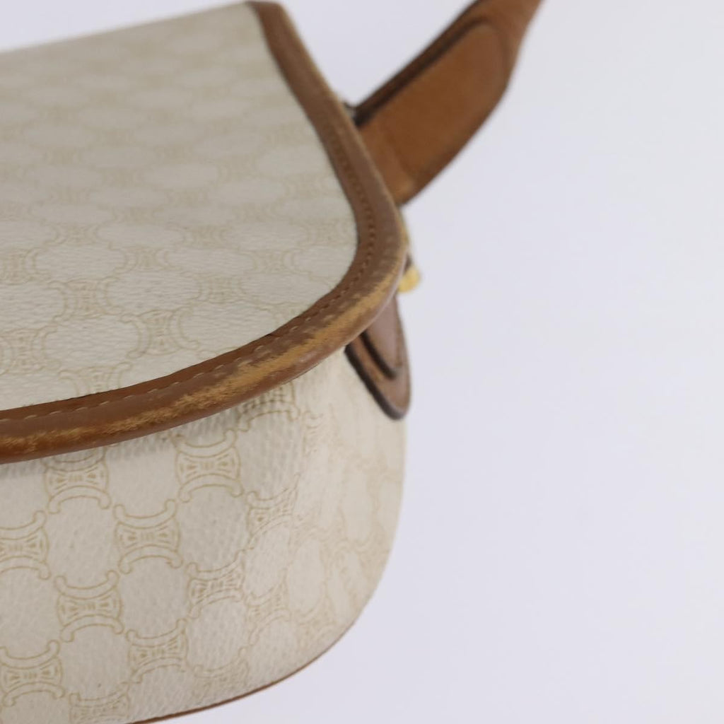 Celine Vintage Macadam Shoulder Bag Canvas And Leather Ecru Canvas Shoulder Bag Bag