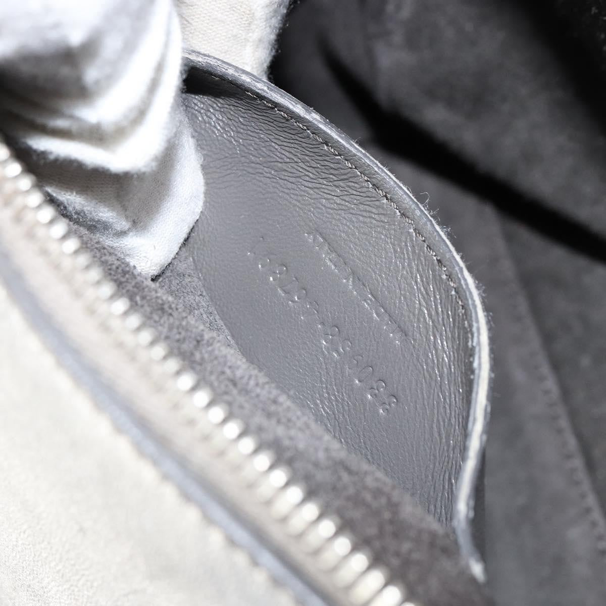 Saint Laurent Classic Duffle Bag Leather Silver Leather Handbag (Pre-Owned)