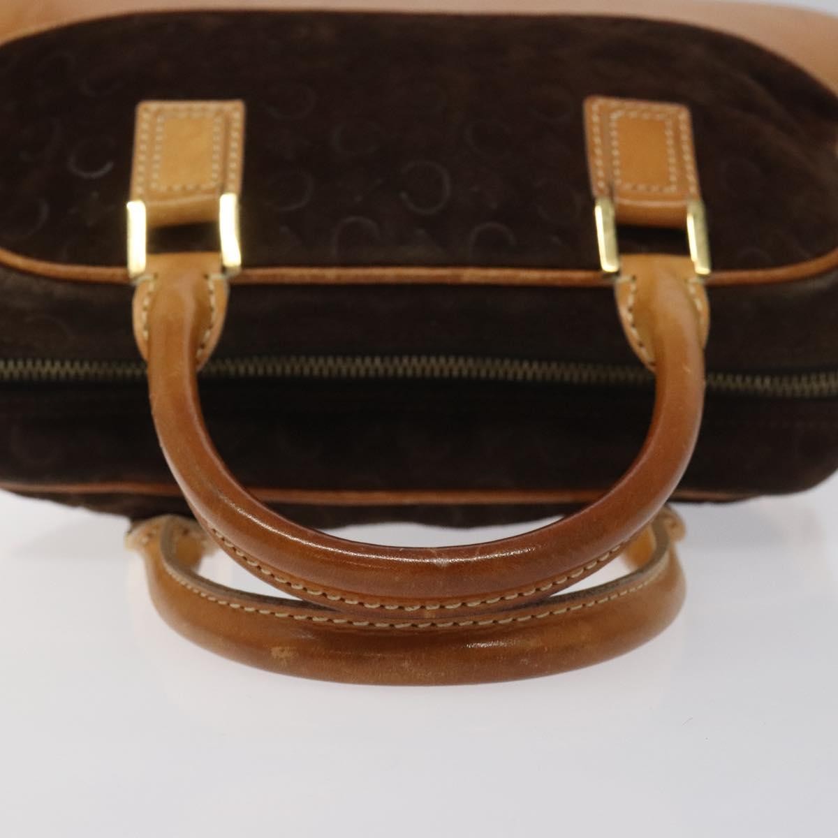Celine C Macadam Handbag Suede And Leather Brown Suede Handbag