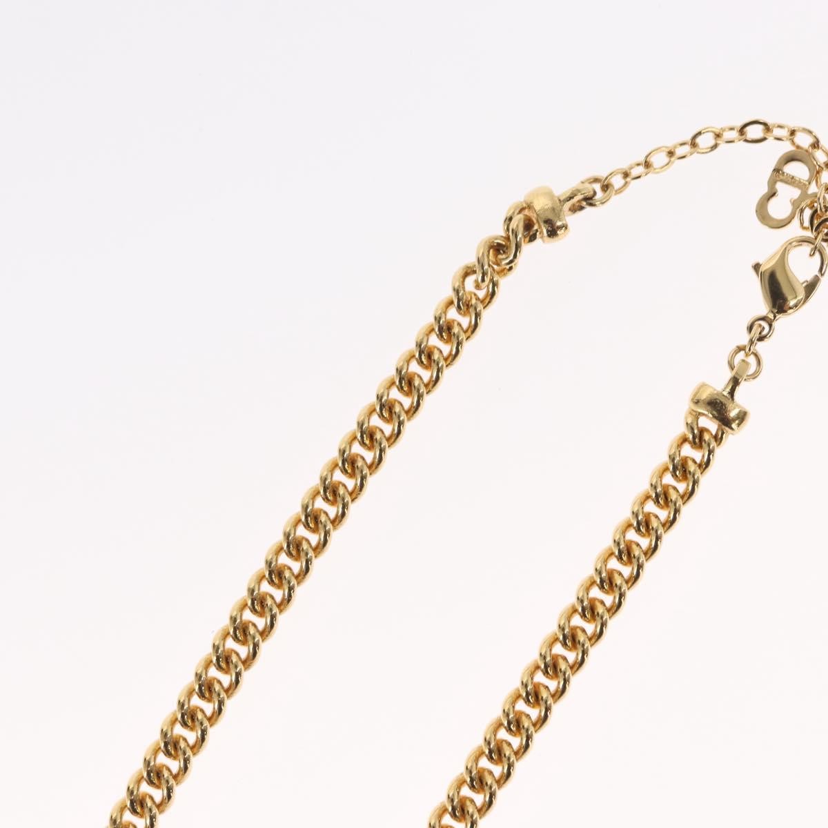 Christian Dior Vintage Cd Pendant Necklace Metal Gold Metal Necklace Jewelry (Pre-Owned)