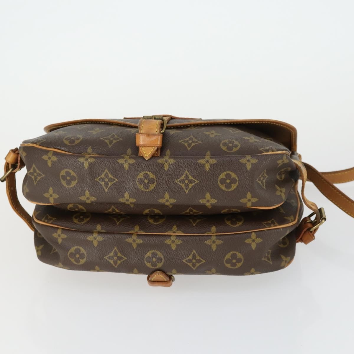 Louis Vuitton Saumur Handbag Monogram Canvas Brown Canvas Shoulder Bag