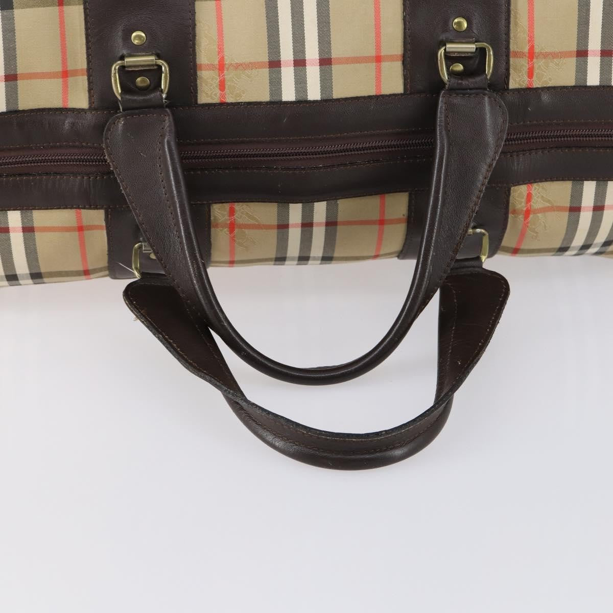 Burberry Vintage Duffle Bag Haymarket Canvas Beige Canvas Travel Bag