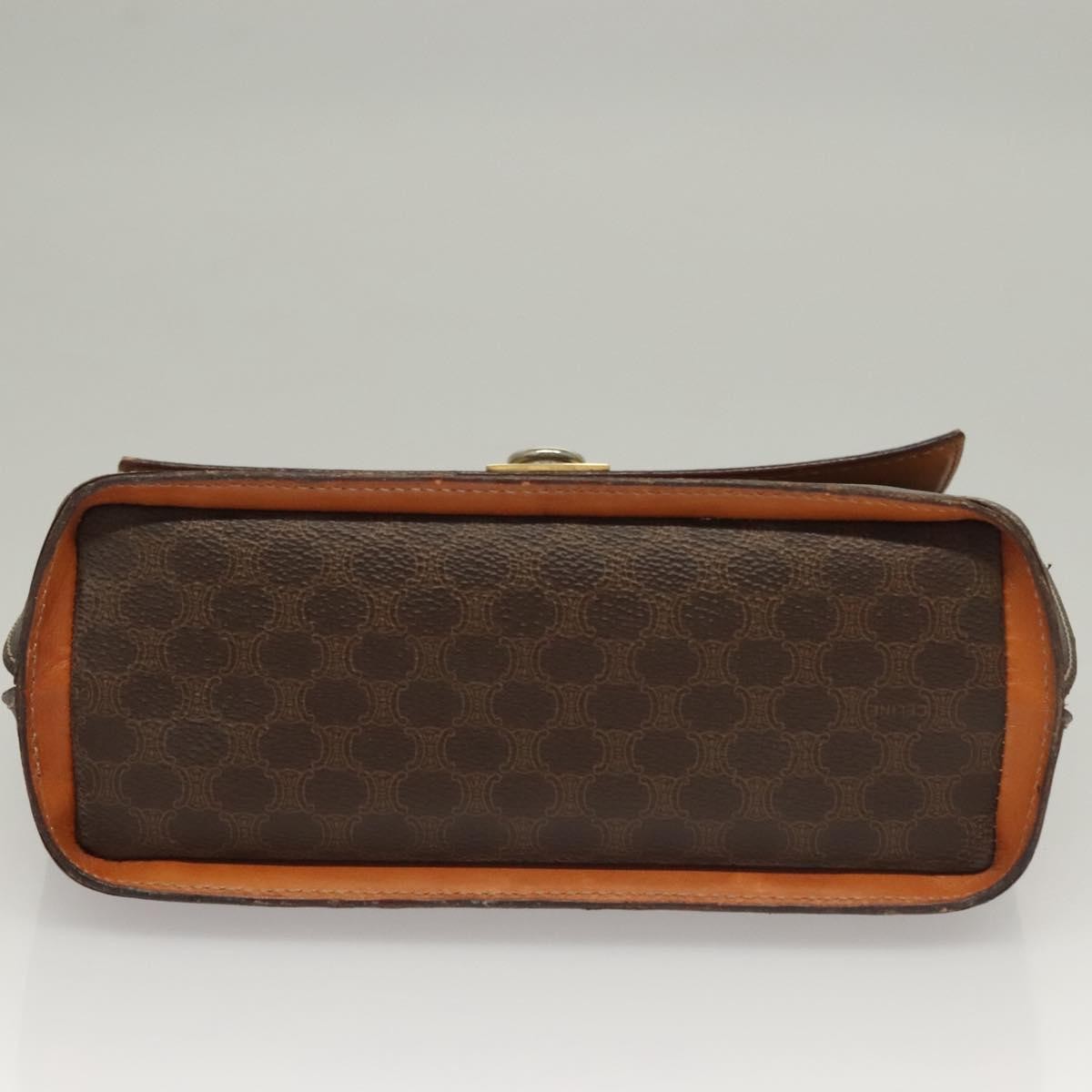 Celine Macadam Handbag Macadam With Leather Brown Canvas Handbag