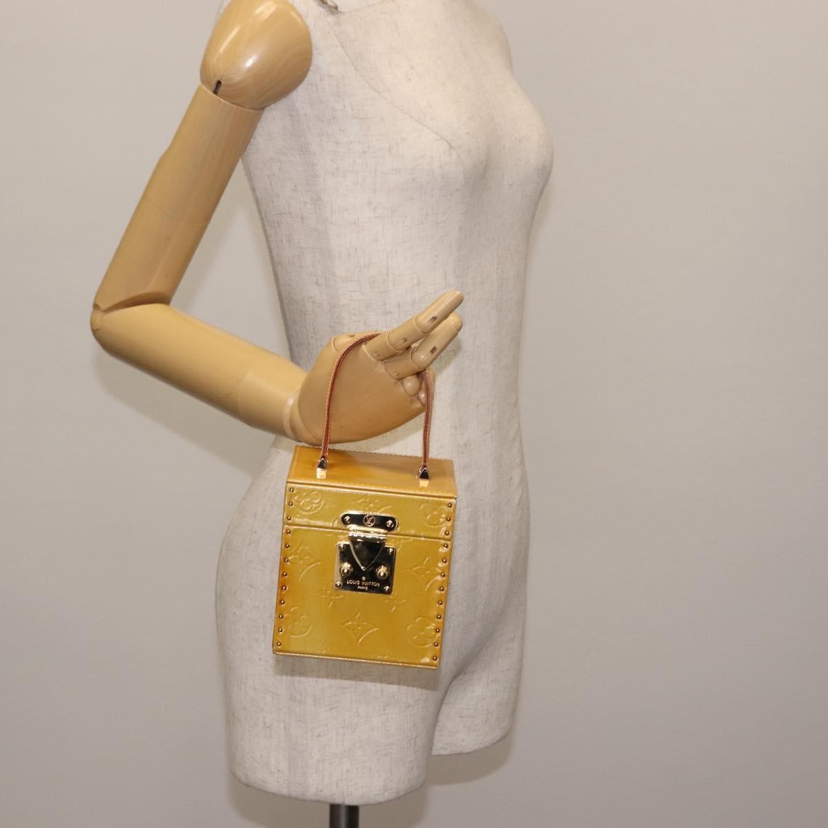 Louis Vuitton Bleecker Box Bag Monogram Vernis Beige Patent_Leather Clutche & Pouche Bag