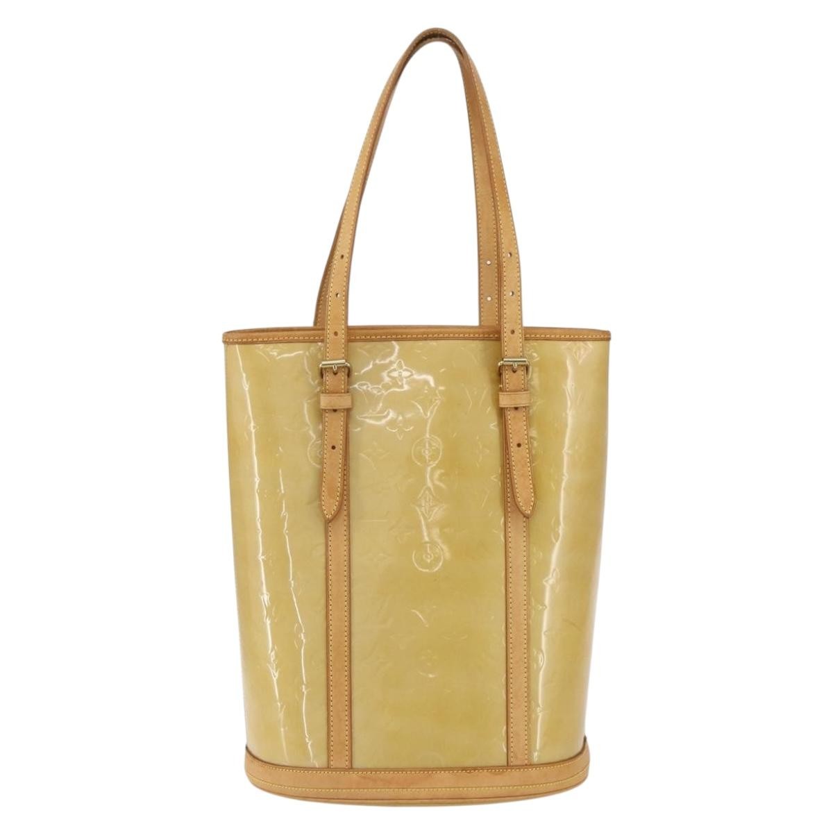 Louis Vuitton Bucket Bag Monogram Vernis Beige Patent_Leather Shoulder Bag