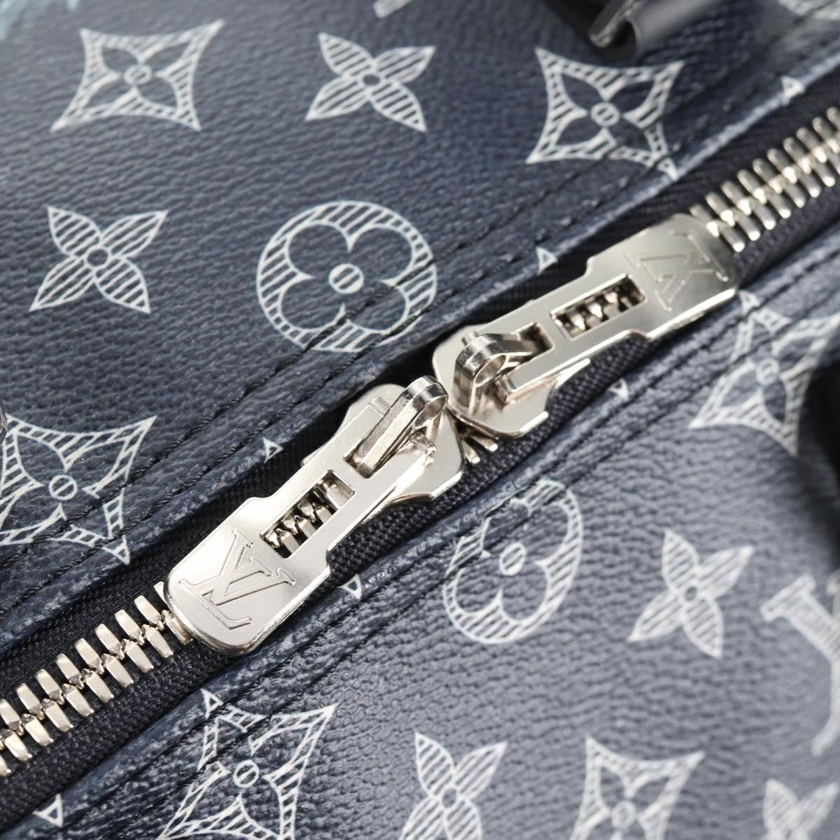 Louis Vuitton Keepall Bandouliere Bag Limited Edition Chapman Savane Monogram Canvas Navy Canvas Travel Bag