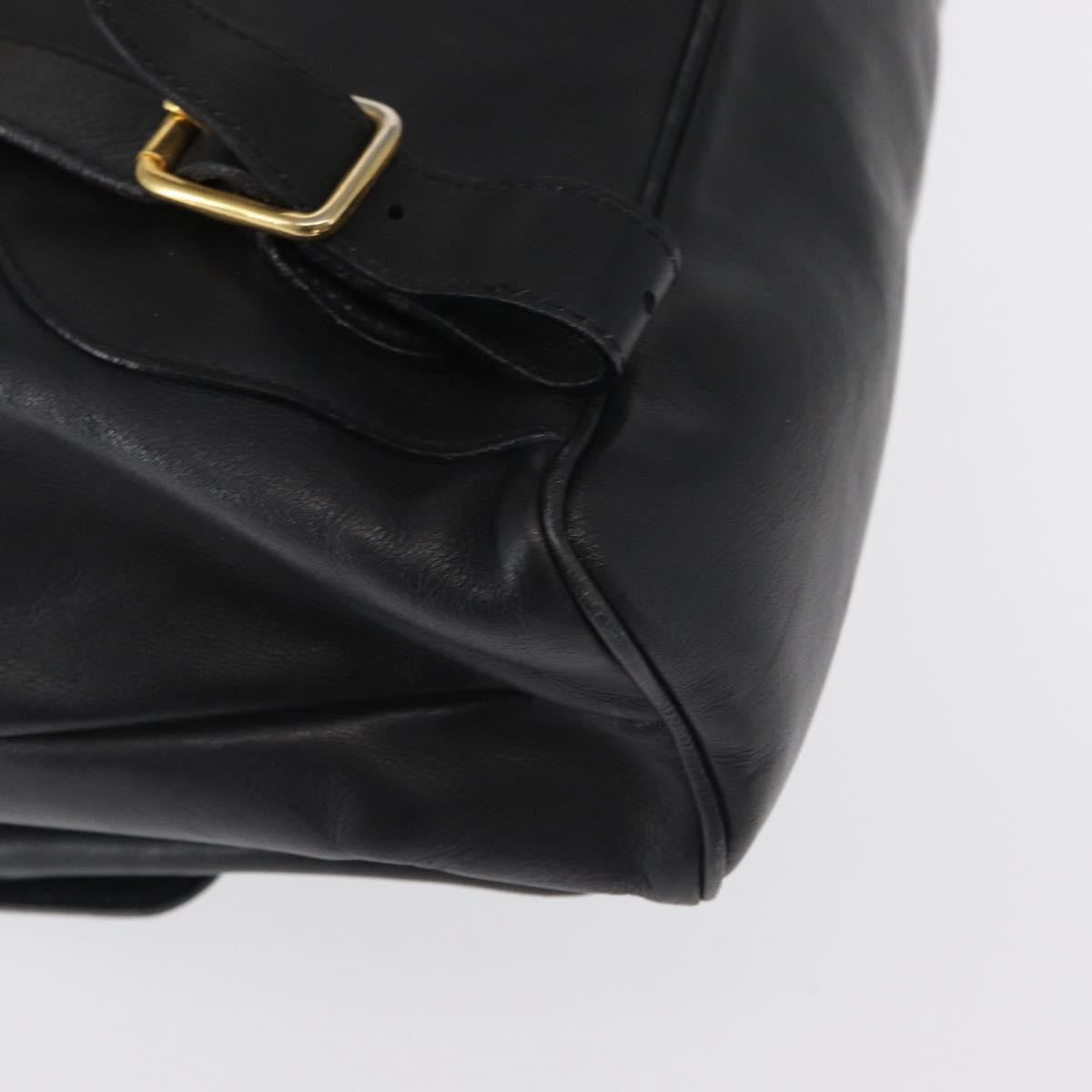 Gucci Vintage Bamboo Backpack Leather Black Leather Backpack Bag (Pre-Owned)
