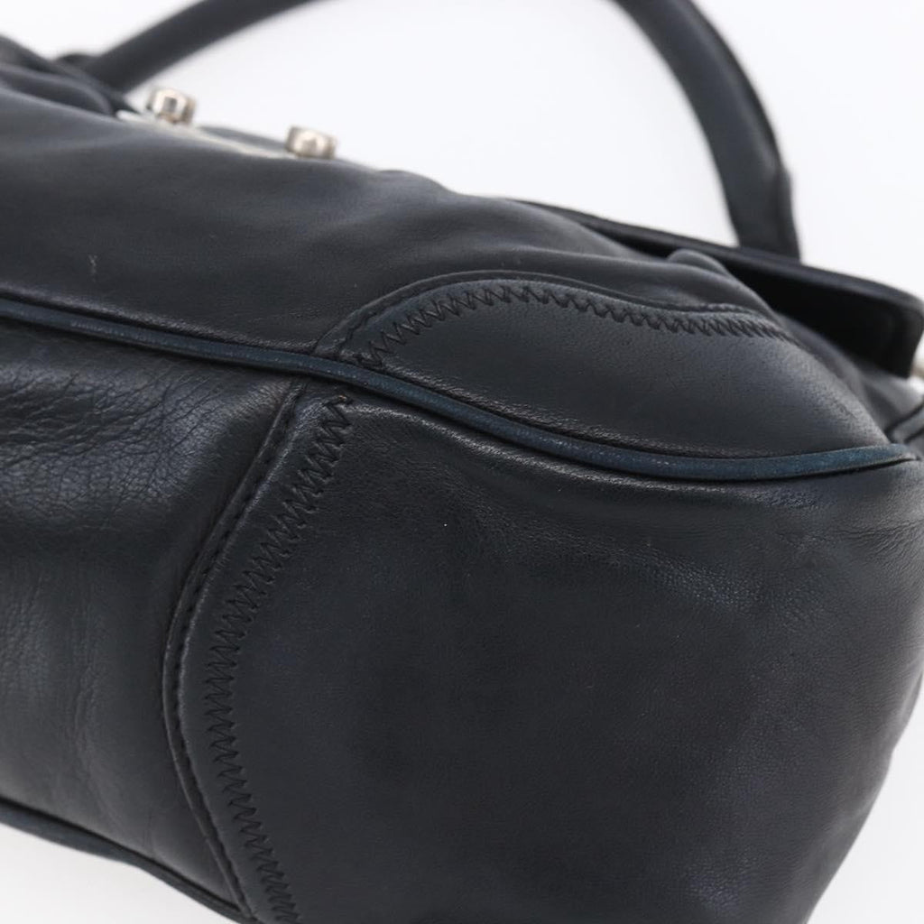 Prada Pushlock Shoulder Bag Leather Black Leather Shoulder Bag Bag