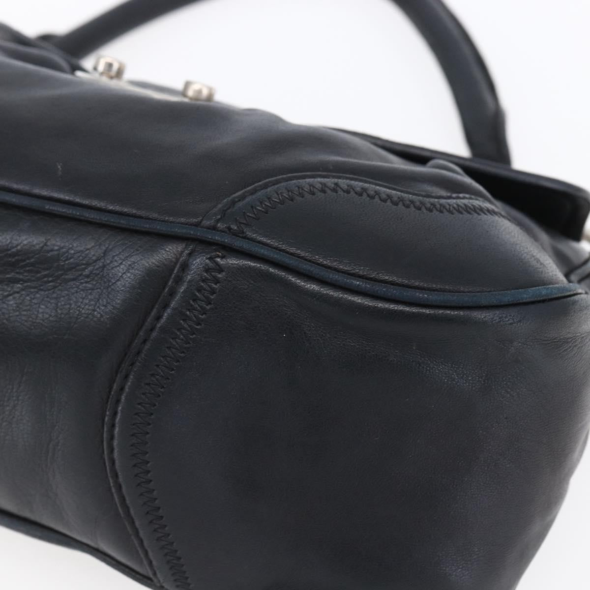 Prada Pushlock Shoulder Bag Leather Black Leather Shoulder Bag Bag
