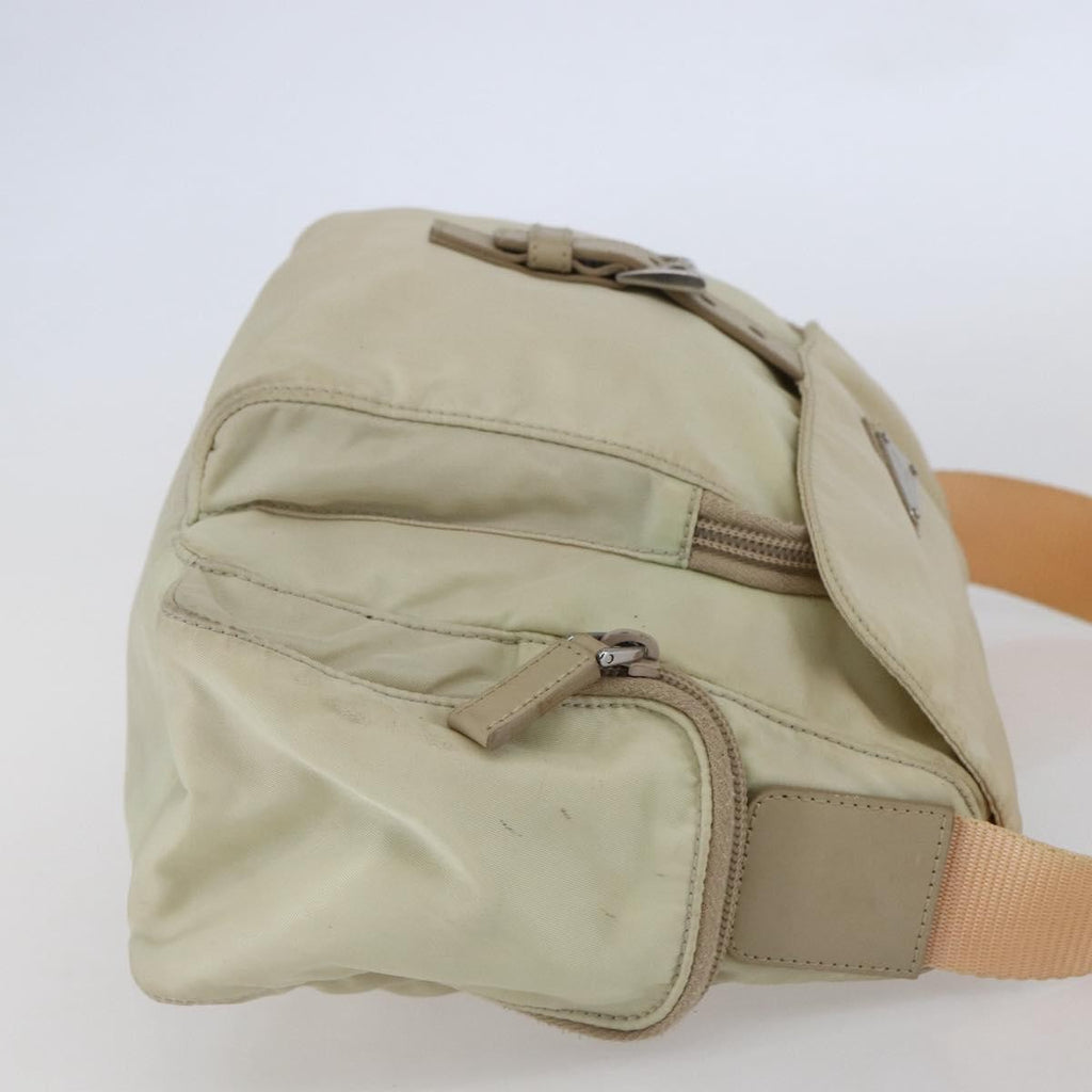 Prada Buckle Messenger Bag Tessuto Beige Nylon Shoulder Bag Bag