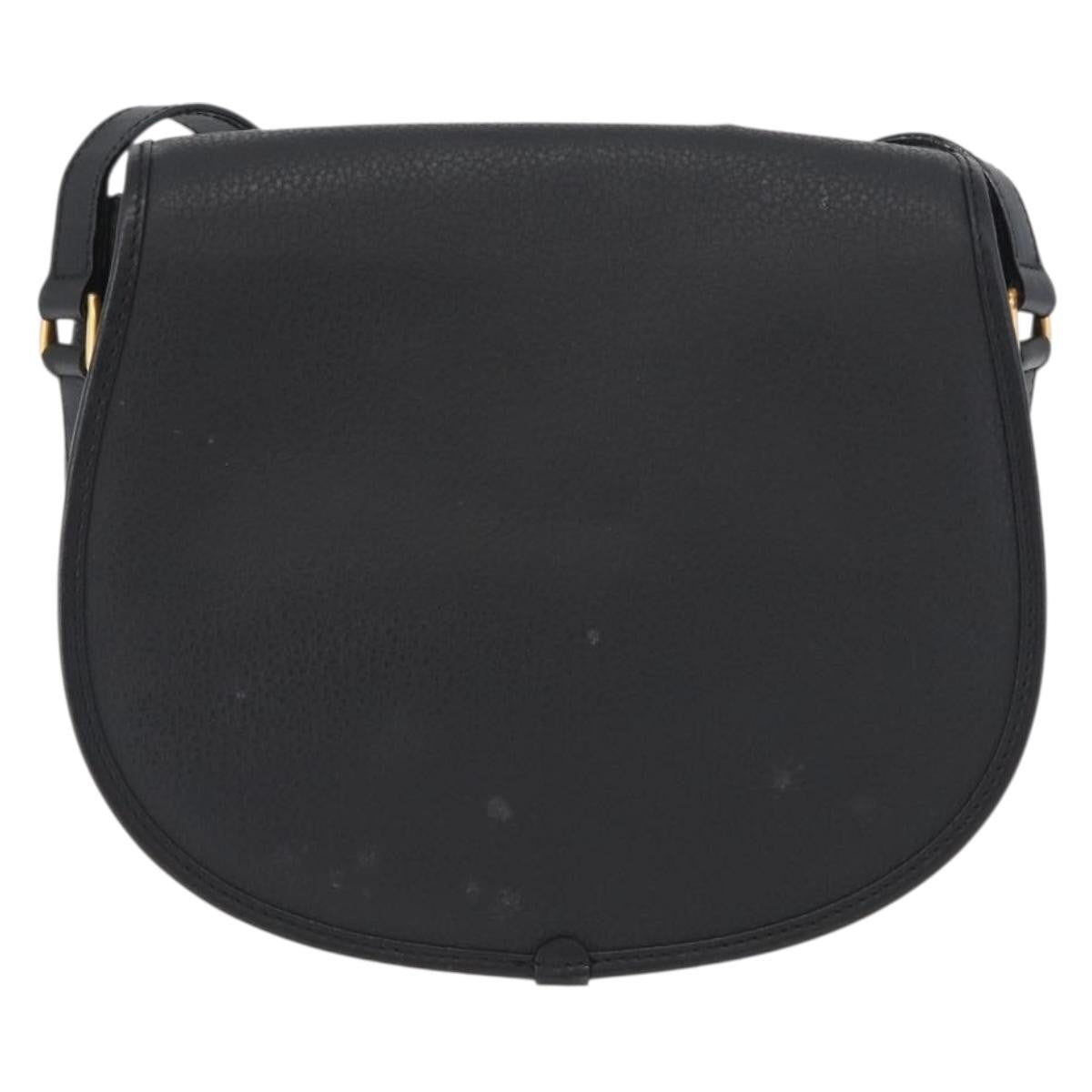 Gucci Vintage Shoulder Bag Leather Black Leather Shoulder Bag Bag (Pre-Owned)
