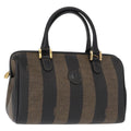 Fendi Vintage Pequin Convertible Boston Bag Coated Canvas Brown Canvas Travel Bag Bag