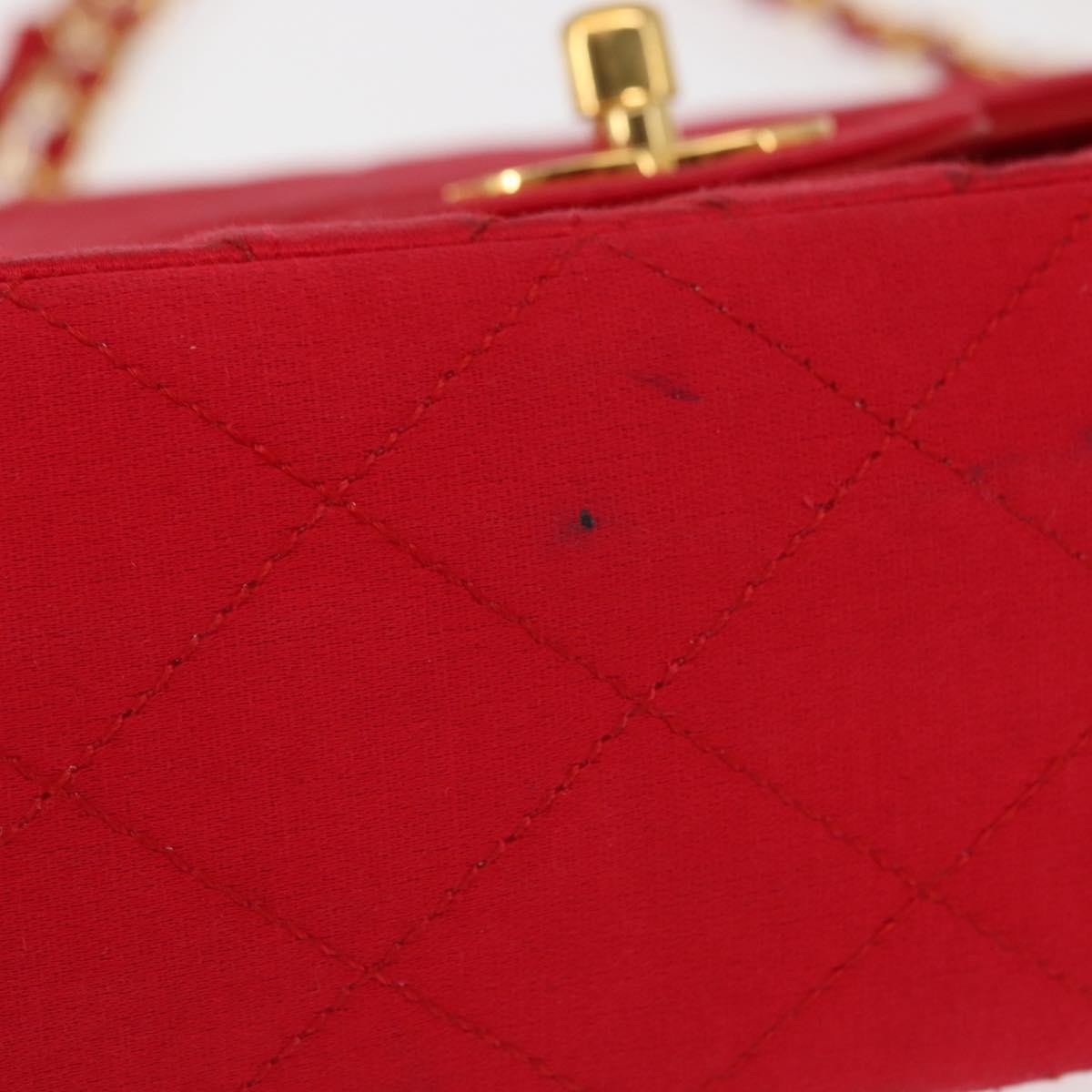 Chanel Timeless - Classic Double Flap Bag Quilted Satin Red Satin Shoulder Bag Bag