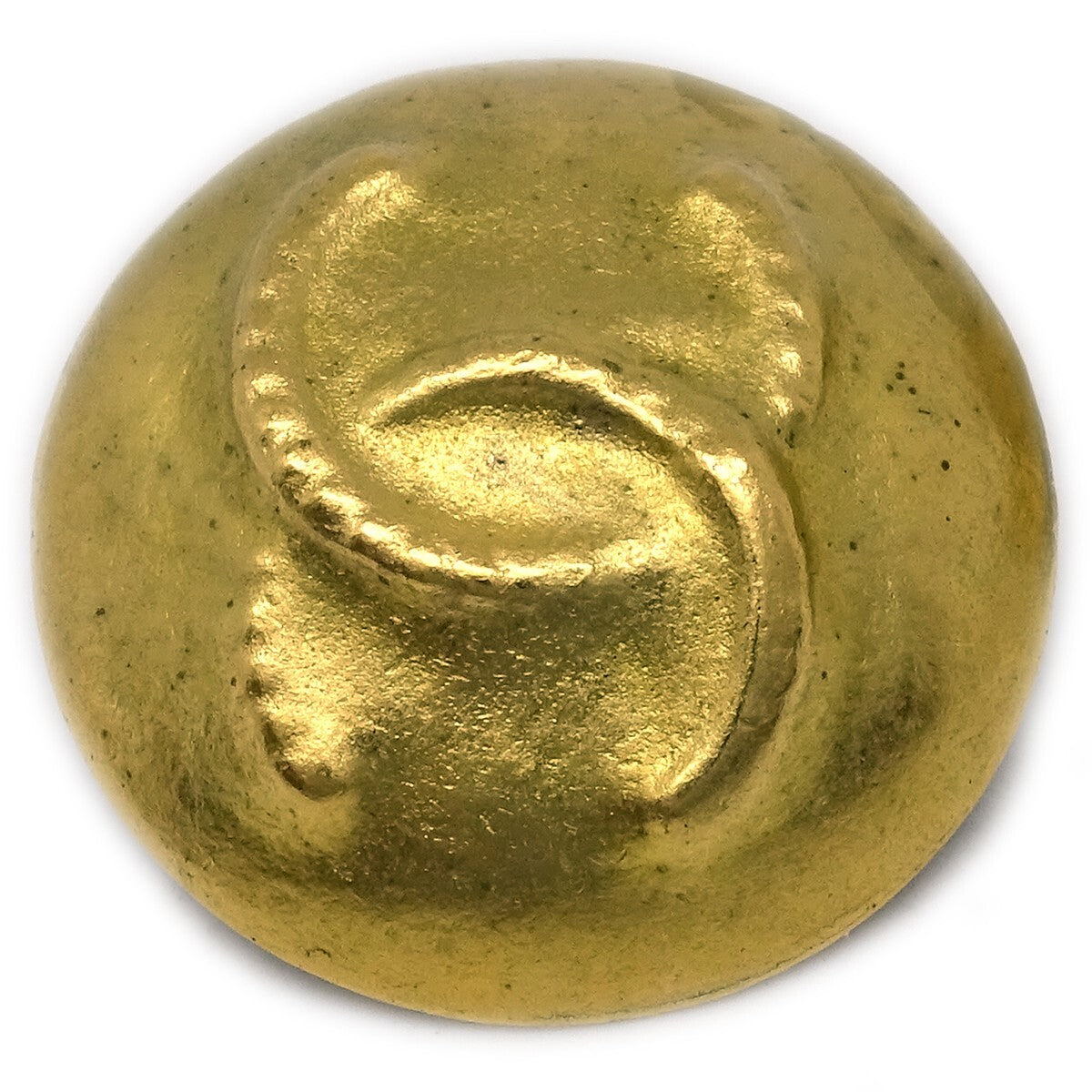 Chanel Vintage Cc Round Button Clip-On Earrings Metal Gold Gold_Plated Earrings Jewelry