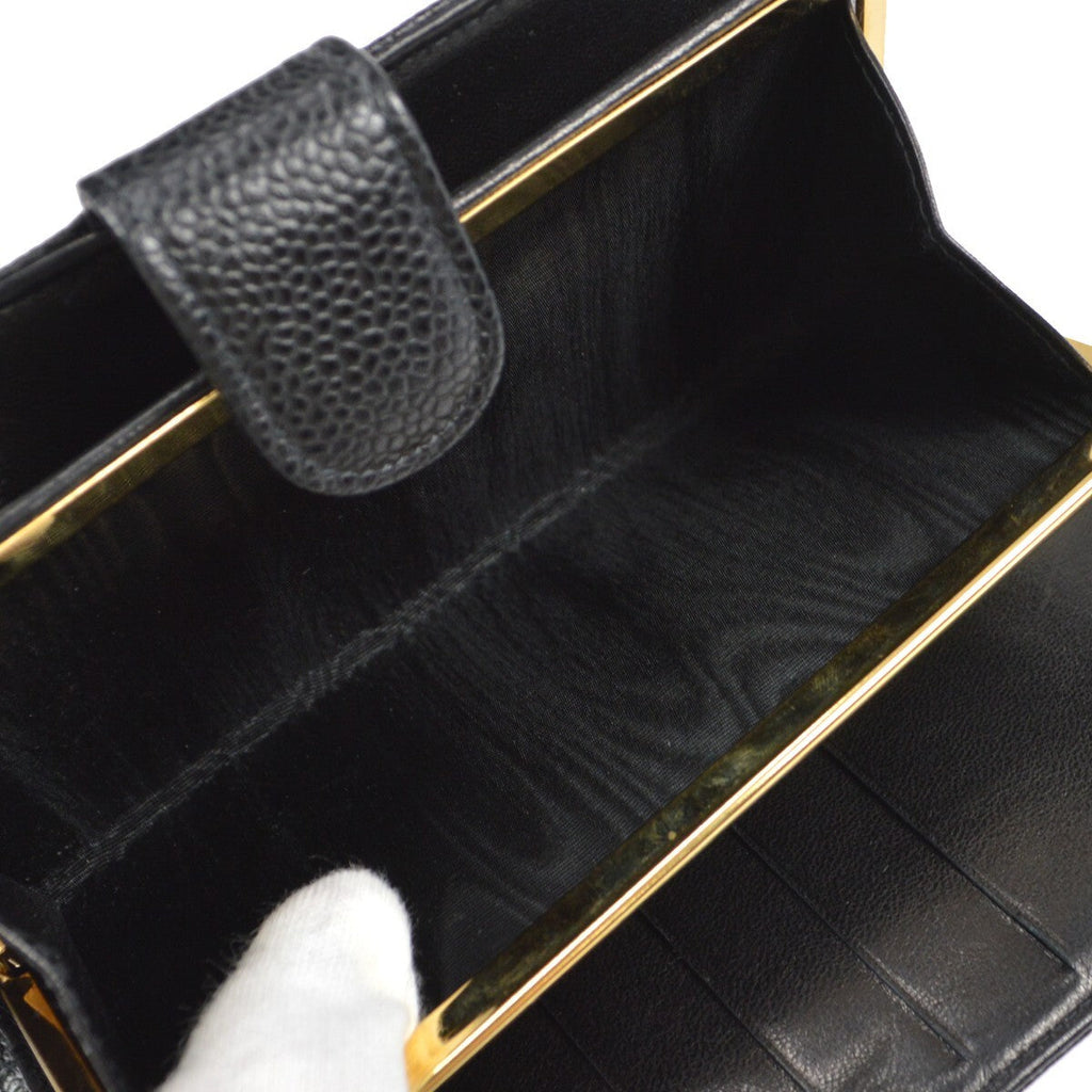 Chanel Timeless Cc French Wallet Caviar Black Leather Wallets Accessory