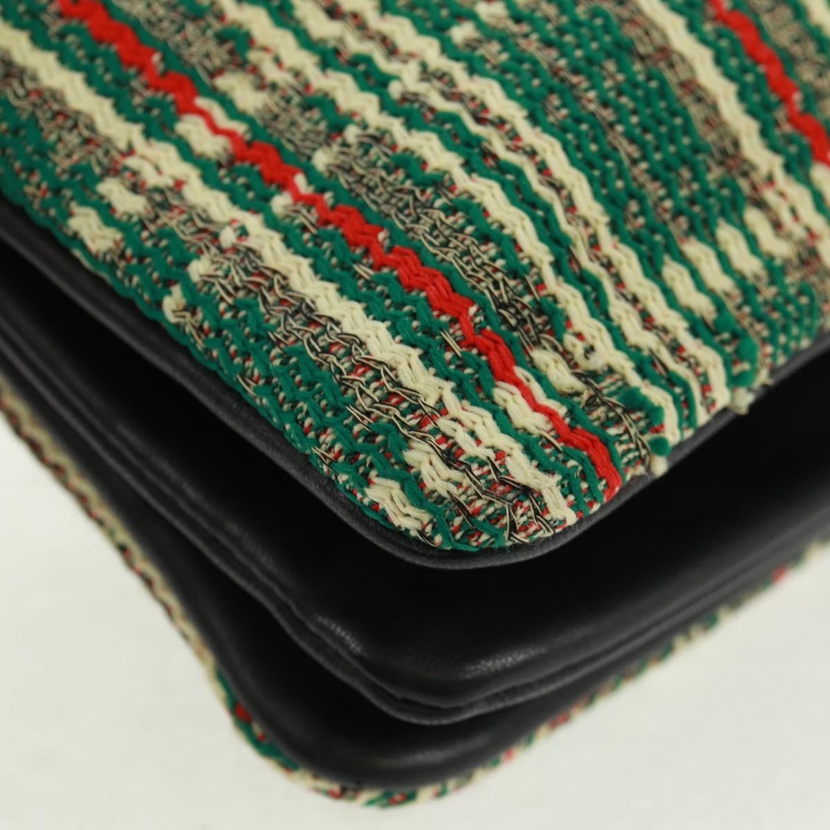 Celine Trio Crossbody Bag Tweed Green Tweed Shoulder Bag Bag