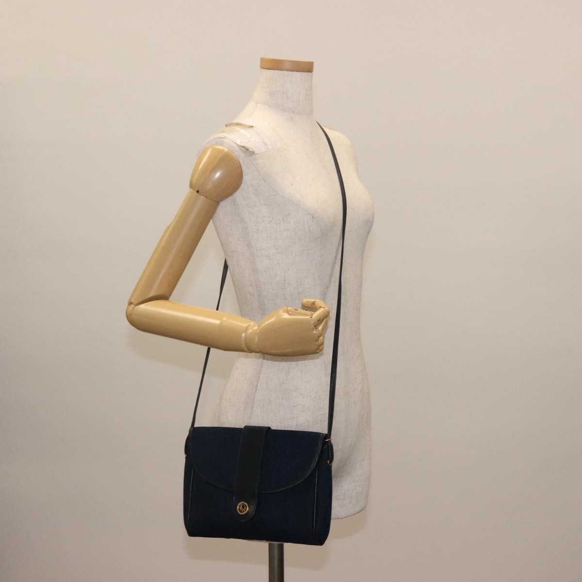 Christian Dior Vintage Trotter Shoulder Bag Canvas Navy Canvas Shoulder Bag Bag (Pre-Owned)