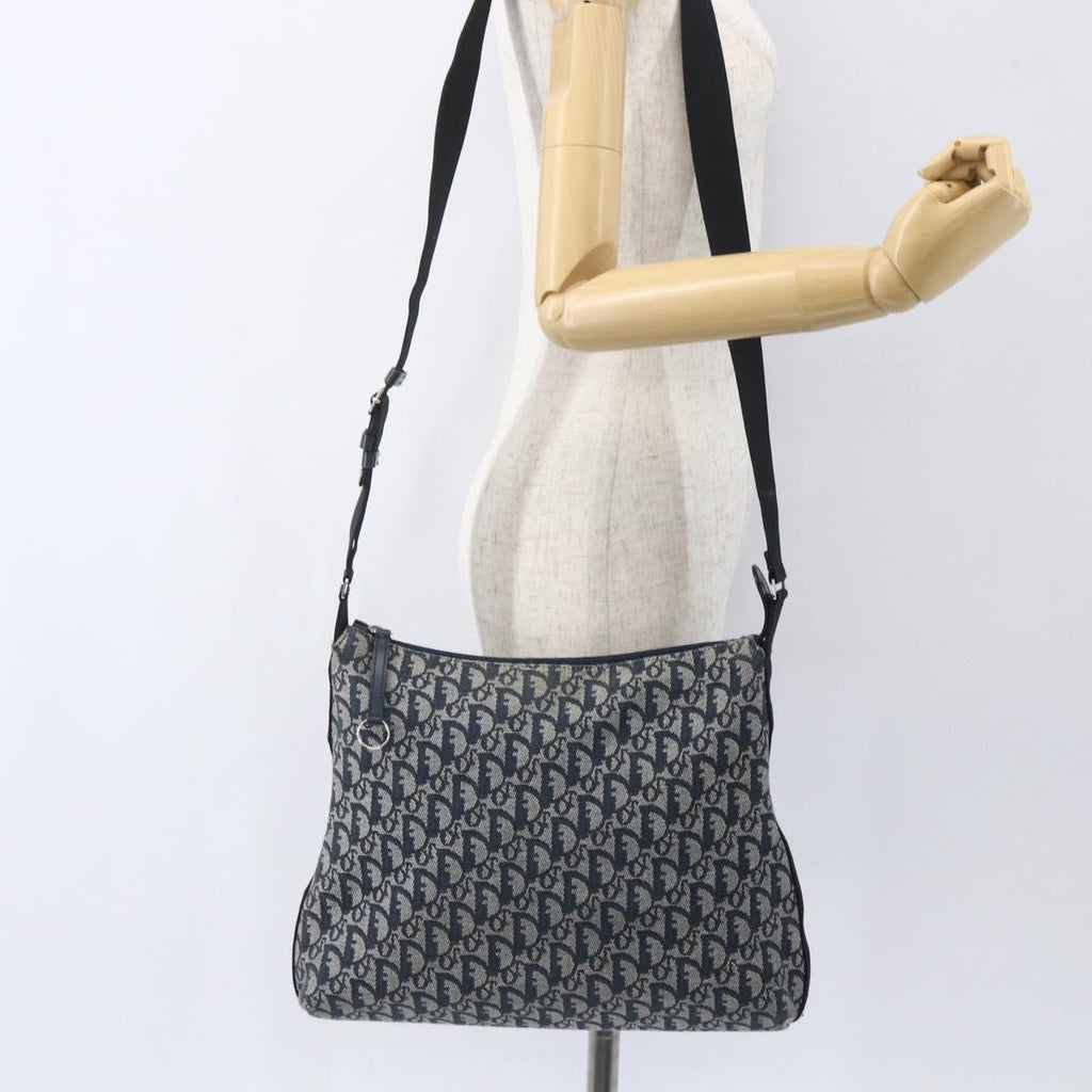 Christian Dior Vintage Trotter Shoulder Bag Canvas Navy Canvas Shoulder Bag Bag (Pre-Owned)
