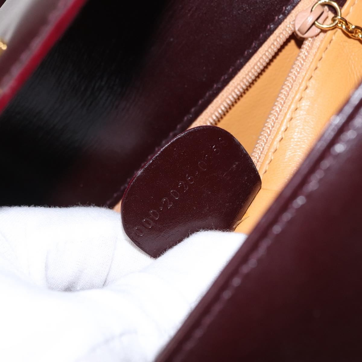 Gucci Vintage Lady Lock Top Handle Bag Leather Burgundy Leather Handbag (Pre-Owned)