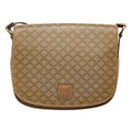 Celine Vintage Macadam Shoulder Bag Canvas And Leather Beige Canvas Shoulder Bag Bag